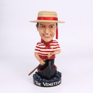Hand-painted Resin Bobblehead of a Venice Gondolier