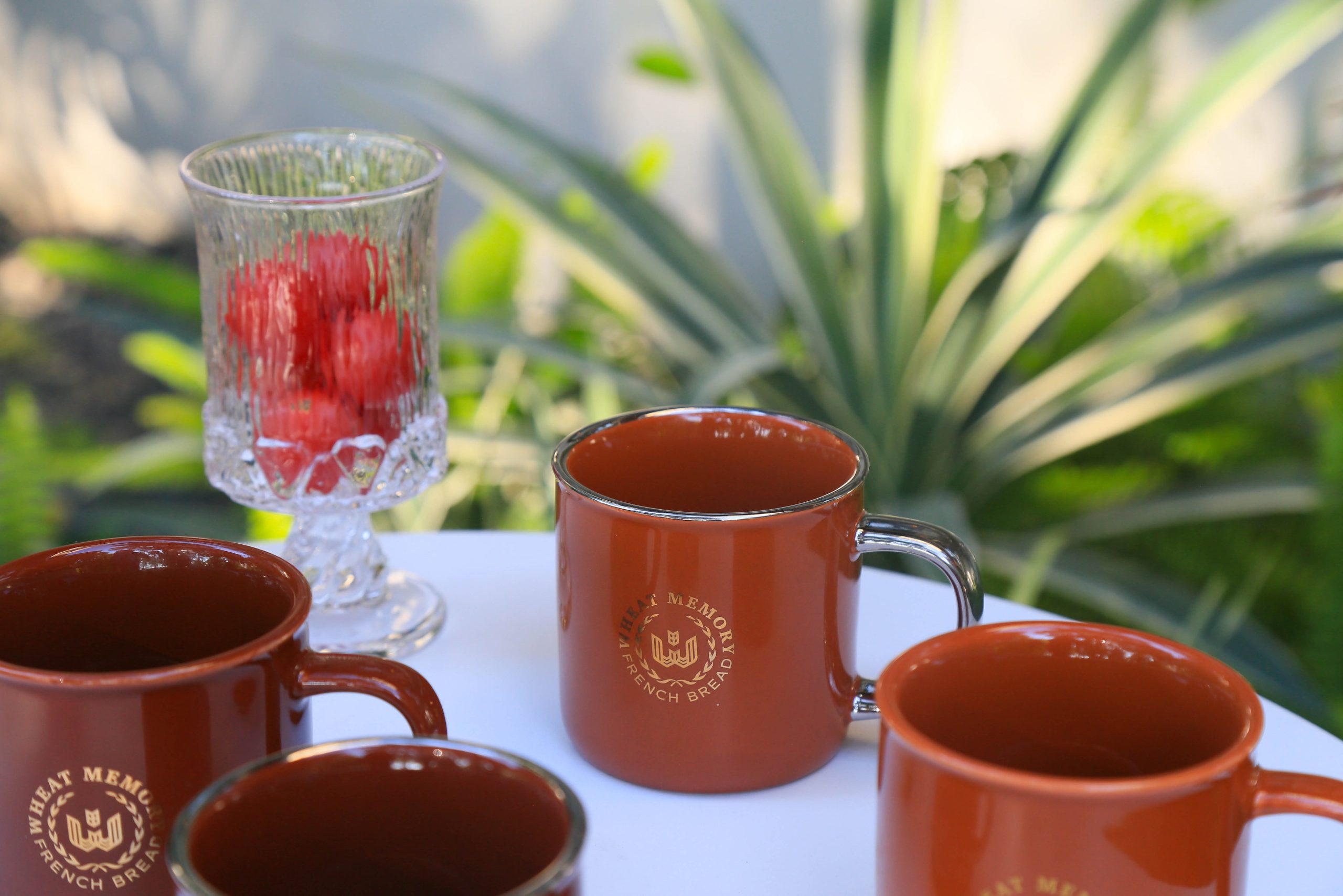 Vintage Brown Coffee Cup with Silver Rim and Handle - Image 9