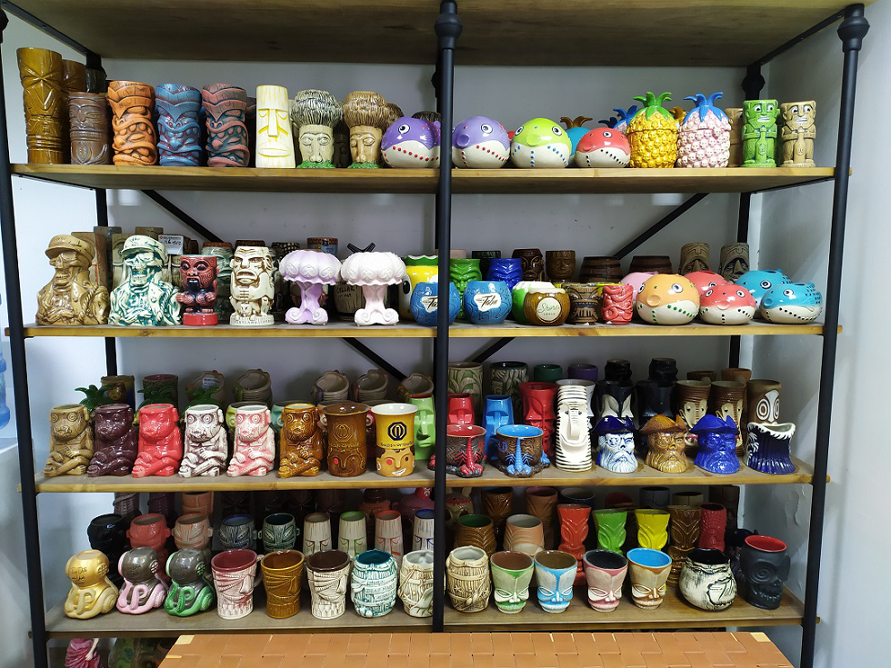 Vintage Handpaint Tiki Cups Waterwashed Ceramic Tiki Mugs OEM TIKI MUGS - Image 6