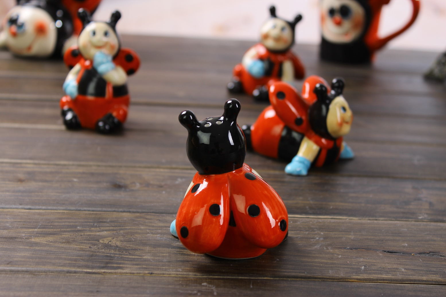 Ceramic Ladybug Salt and Pepper Shakers for Decorations - Image 5