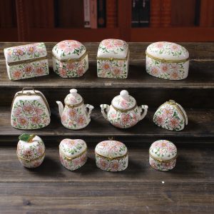 Luxury Design Ceramic Jewelry Box With Lid for Decoration