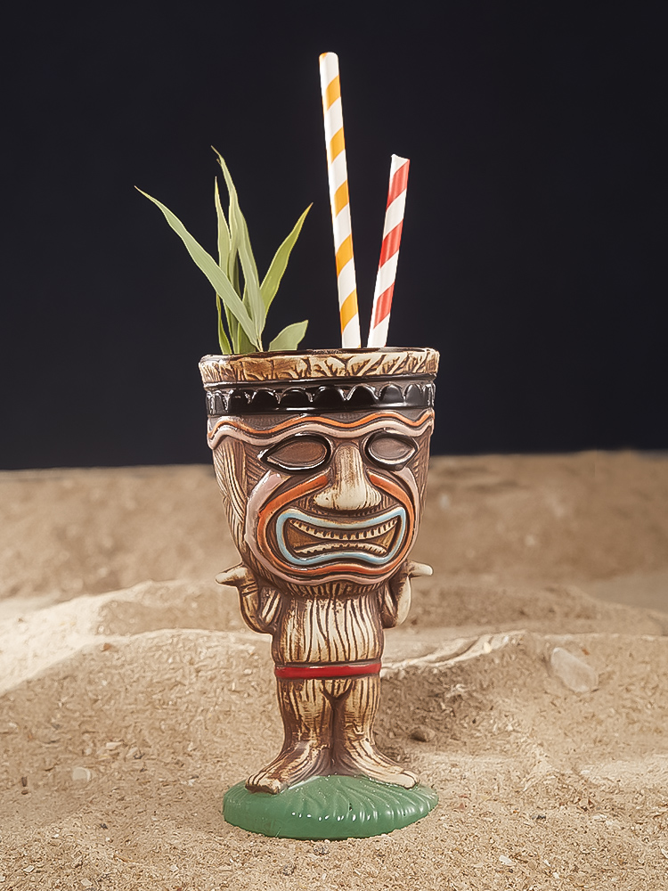 Vintage Handpaint Tiki Cups Waterwashed Ceramic Tiki Mugs OEM TIKI MUGS - Image 4