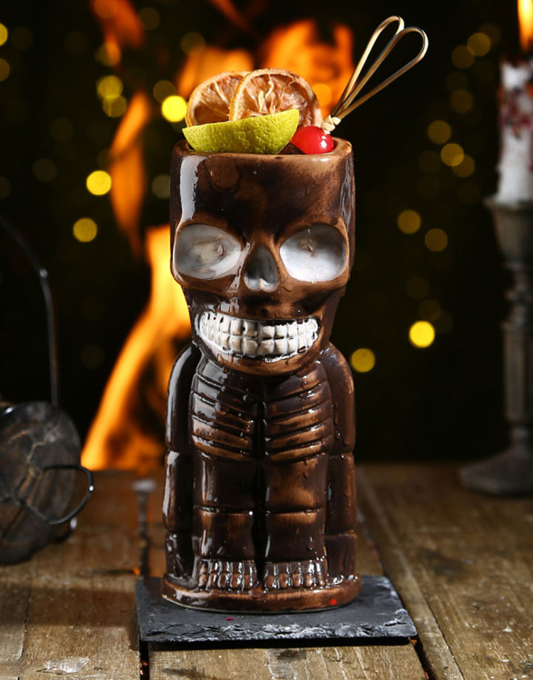 Vintage Handpaint Tiki Cups Waterwashed Ceramic Tiki Mugs OEM TIKI MUGS - Image 5